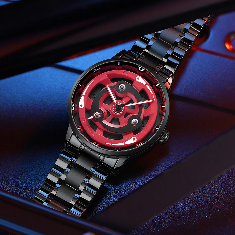Montre Spinning 3D rouge et noir — photo 3