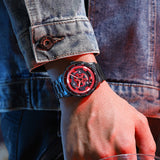 Montre Spinning 3D rouge et noir — photo 6