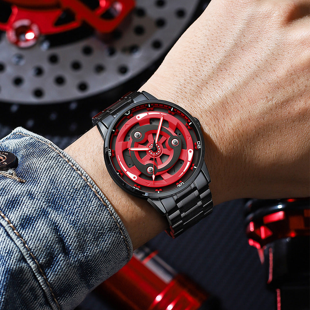 Montre Spinning 3D rouge et noir — photo 7