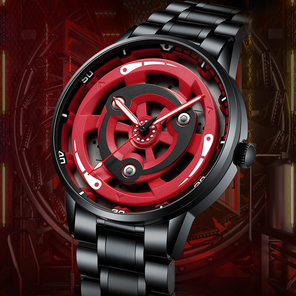 Montre Spinning 3D rouge et noir — photo 8