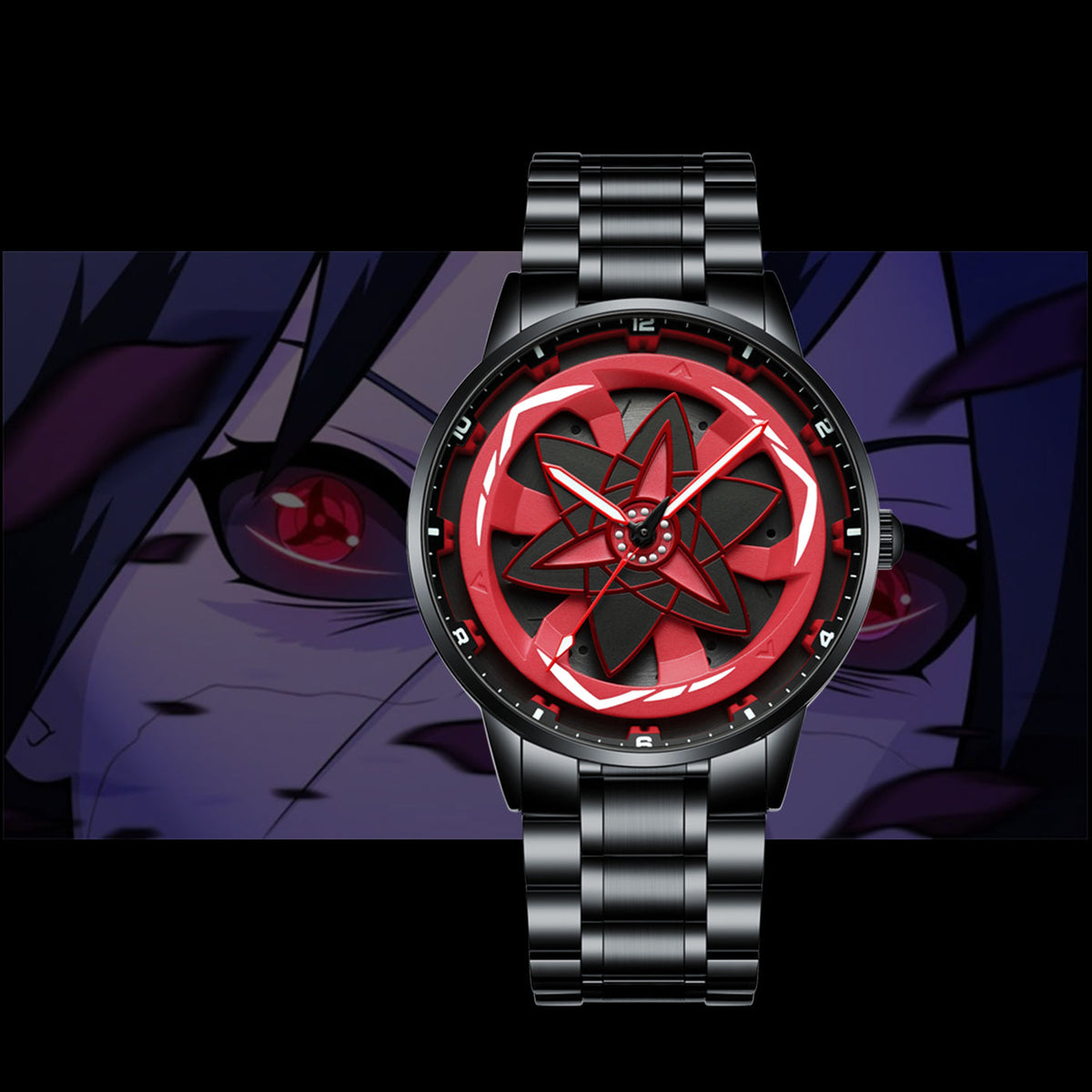 Montre Spinning 3D rouge et noir — photo 12