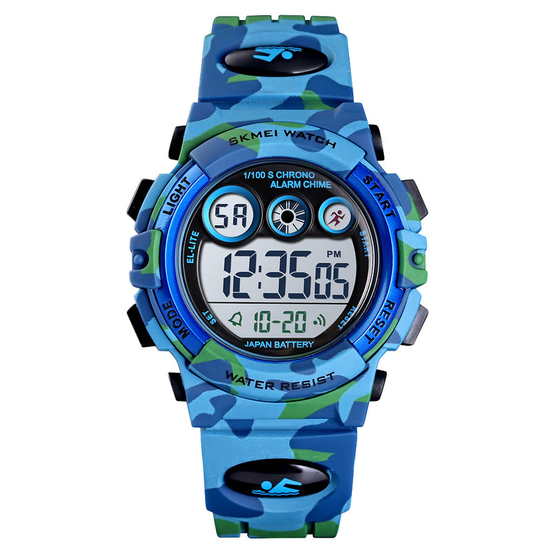 Montre enfant sport camouflage bleu clair MOTION-B
