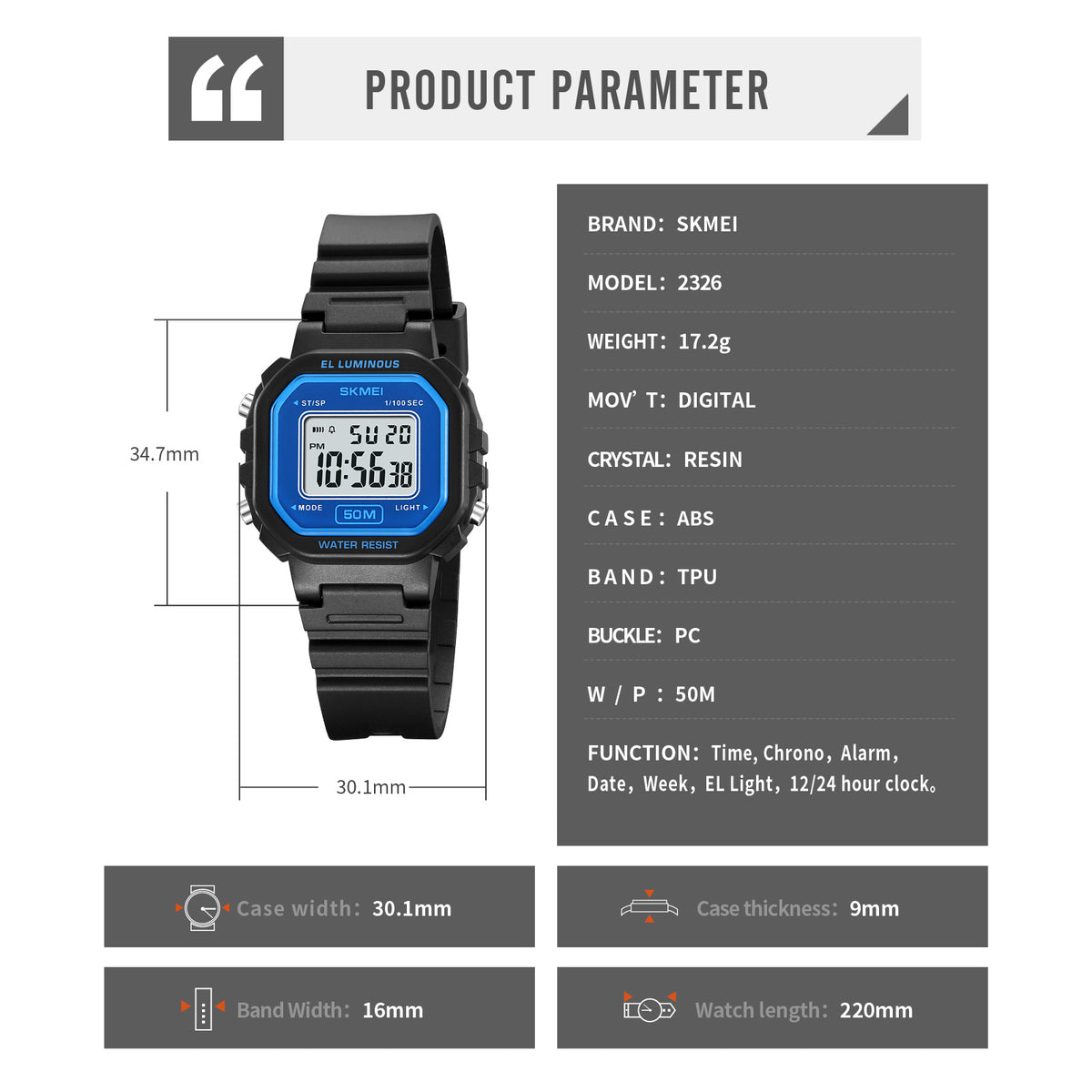 Montre enfant numérique MOTION-B – visuel produit 15