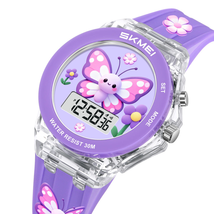 Montre enfant papillon MB-SK-ENF-001 — montre enfant papillon violet