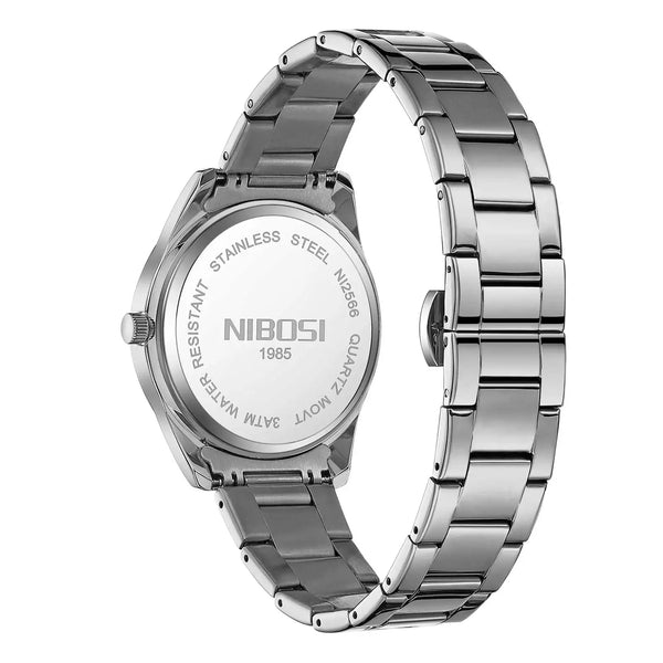 NIBOSI 2566 - Dos du boîtier et bracelet à maillons