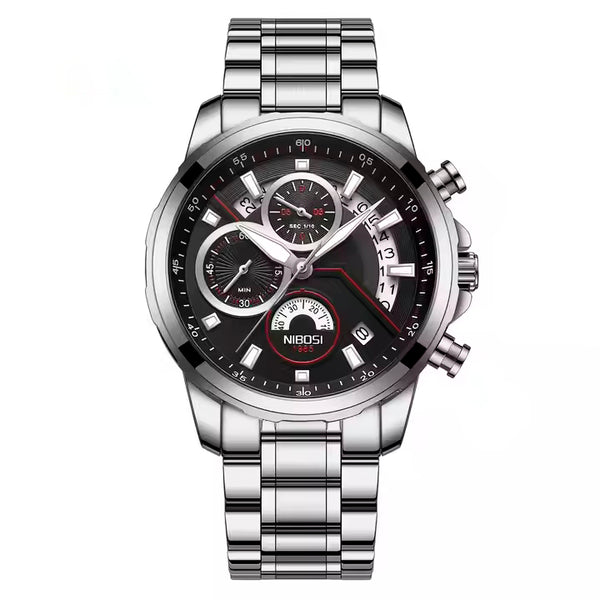 MOTION-B Royal Chronograph — argenté et noir