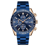 NIBOSI 2615 - Bleu - Bracelet acier