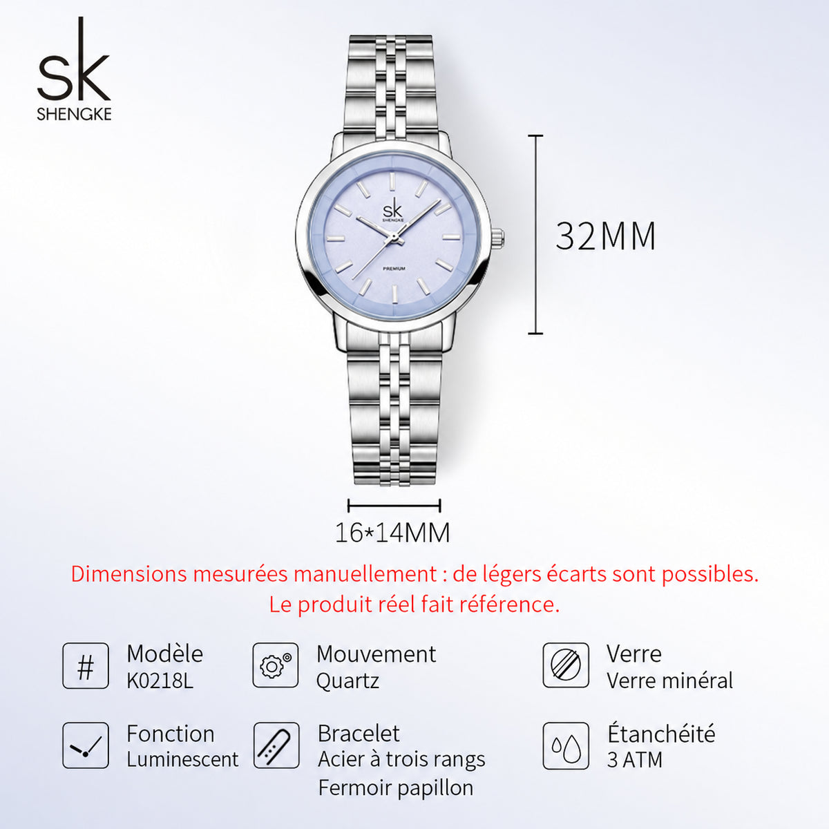 SHENGKE K0218L — caractéristiques en français