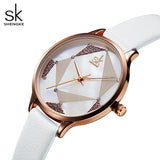 Montre femme blanc et doré rose MB-SH-FEM-023 — blanc et doré rose, détail du cadran