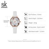 Montre femme blanc et doré rose MB-SH-FEM-023 — visuel technique, dimensions à confirmer