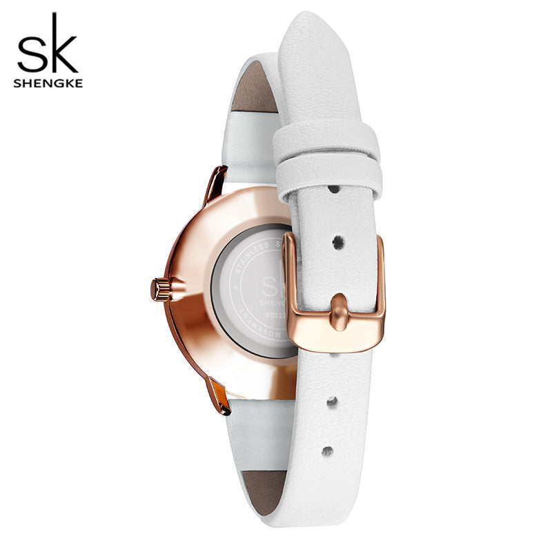 Montre femme blanc et doré rose MB-SH-FEM-023 — dos et boucle