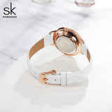 Montre femme blanc et doré rose MB-SH-FEM-023 — vue du dos et du bracelet