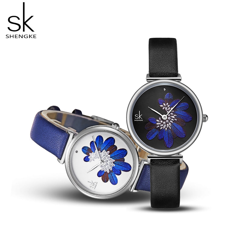 Montre femme bleue ou noire MB-SH-FEM-021 — les deux coloris bleu et noir
