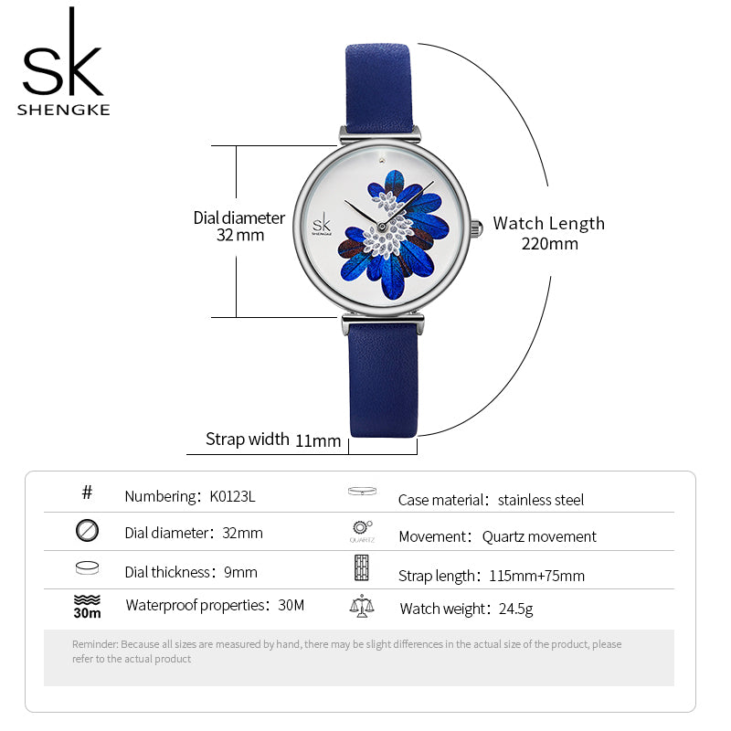 Montre femme bleue ou noire MB-SH-FEM-021 — visuel technique, données à confirmer