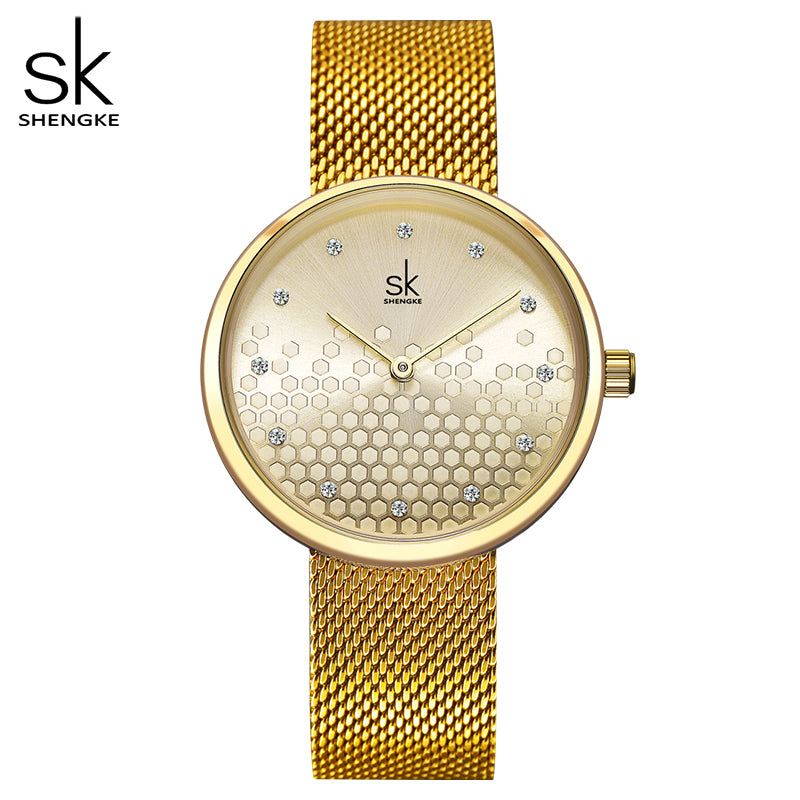 Montre femme finition dorée MB-SH-FEM-020 — vue de face
