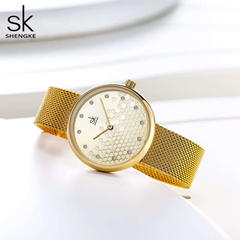 Montre femme finition dorée MB-SH-FEM-020 — vue de présentation