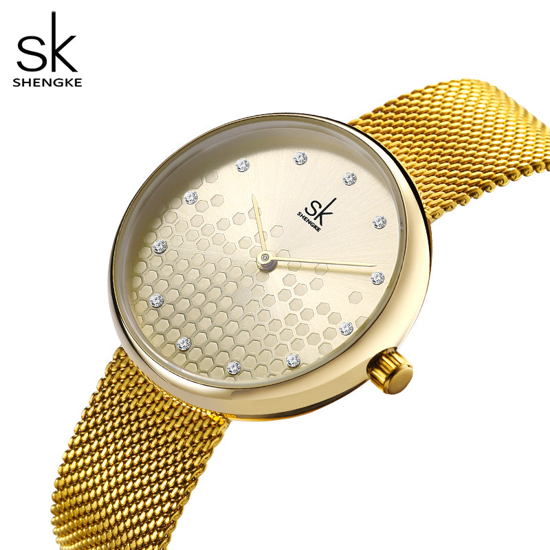 Montre femme finition dorée MB-SH-FEM-020 — vue rapprochée