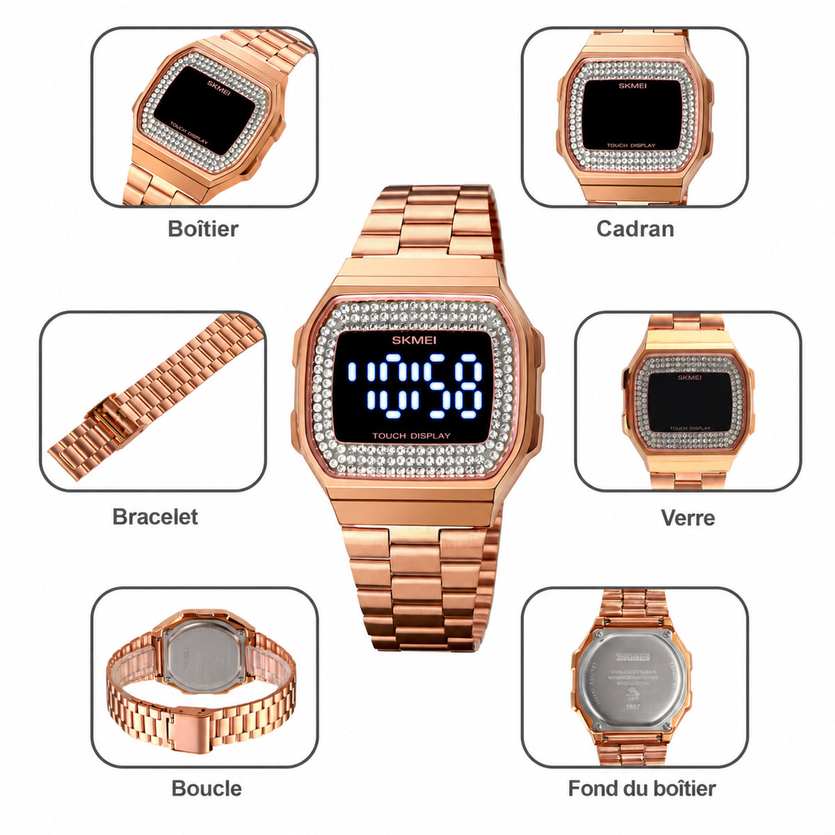 SKMEI 1807 - détails de la montre en français