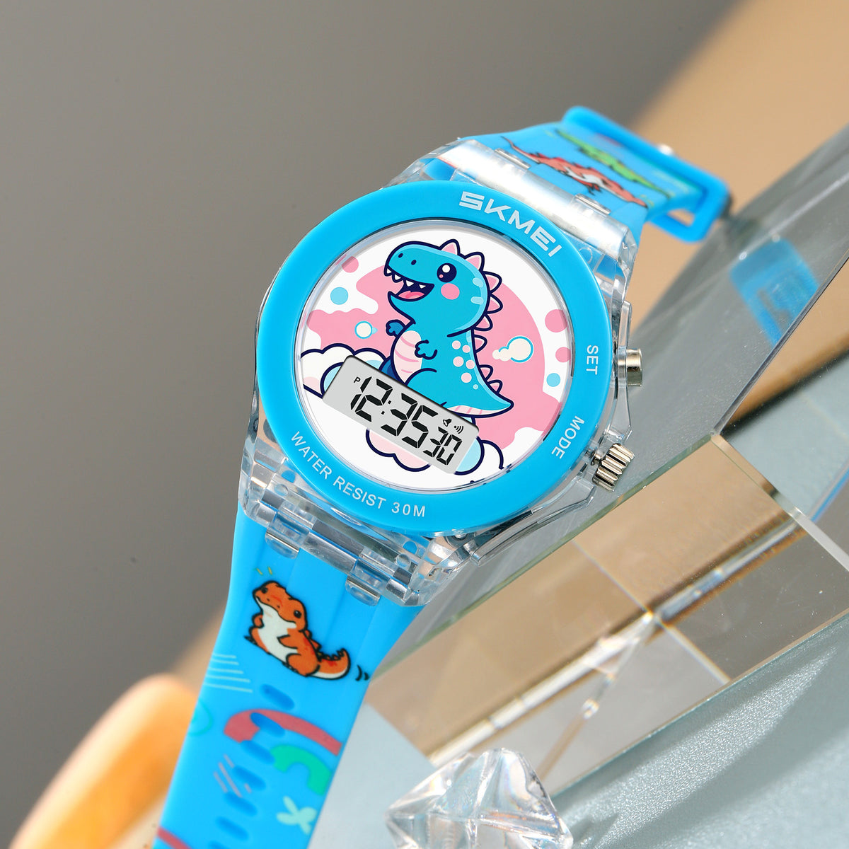 SKMEI 2646 — Dinosaure bleu — photographie fournisseur