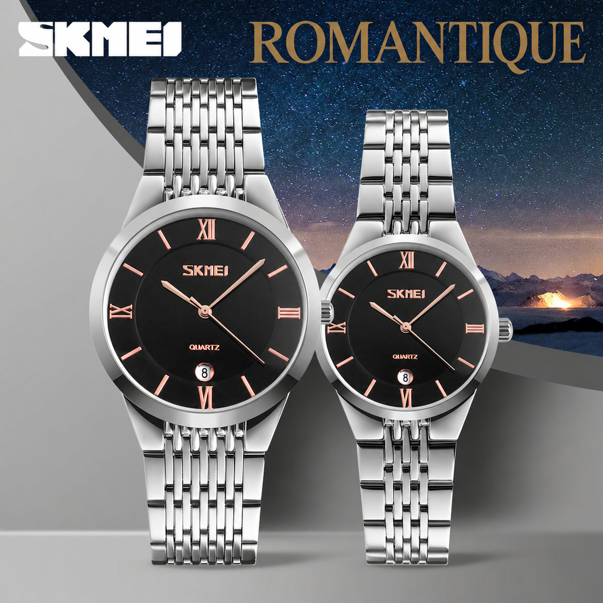 SKMEI 9139 - duo homme et femme, visuel en français