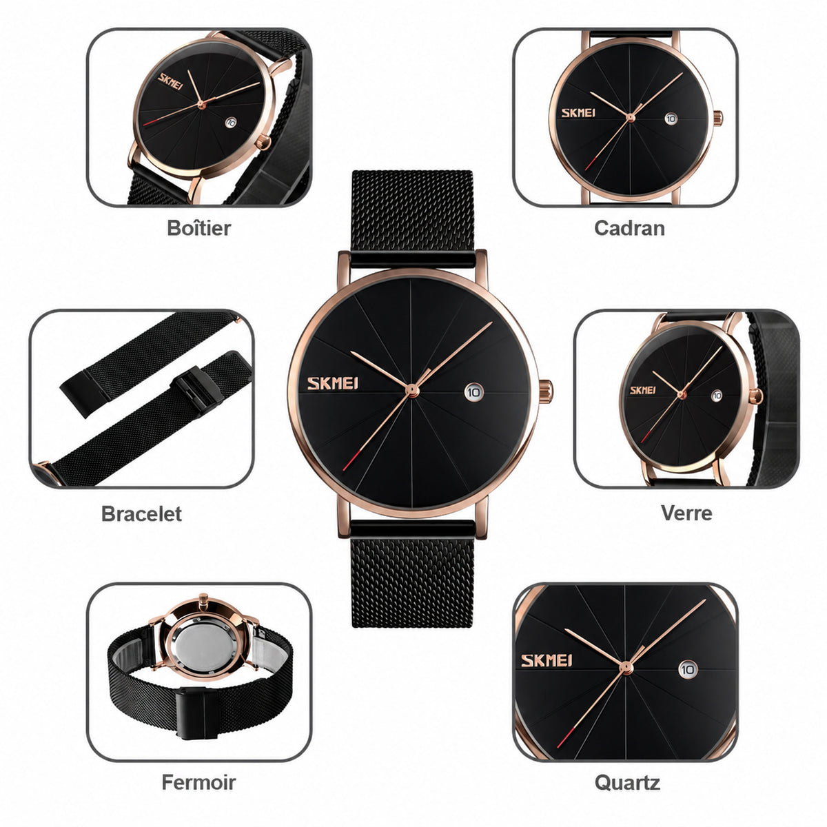 SKMEI 9183 - détails de la montre en français