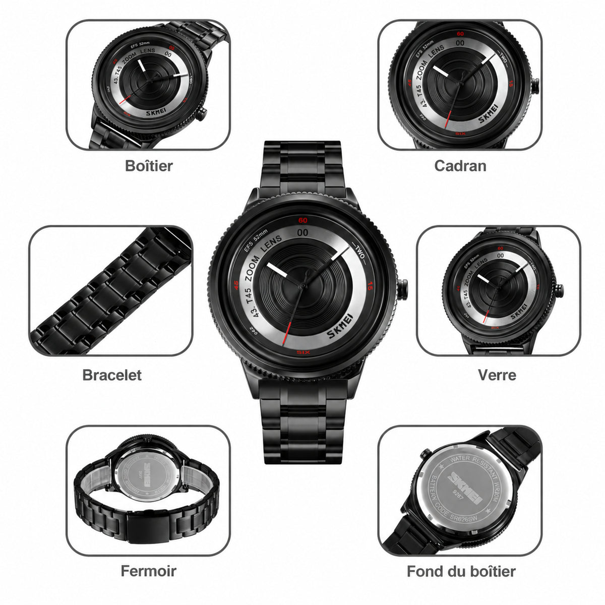 SKMEI 9267 - détails de la montre en français