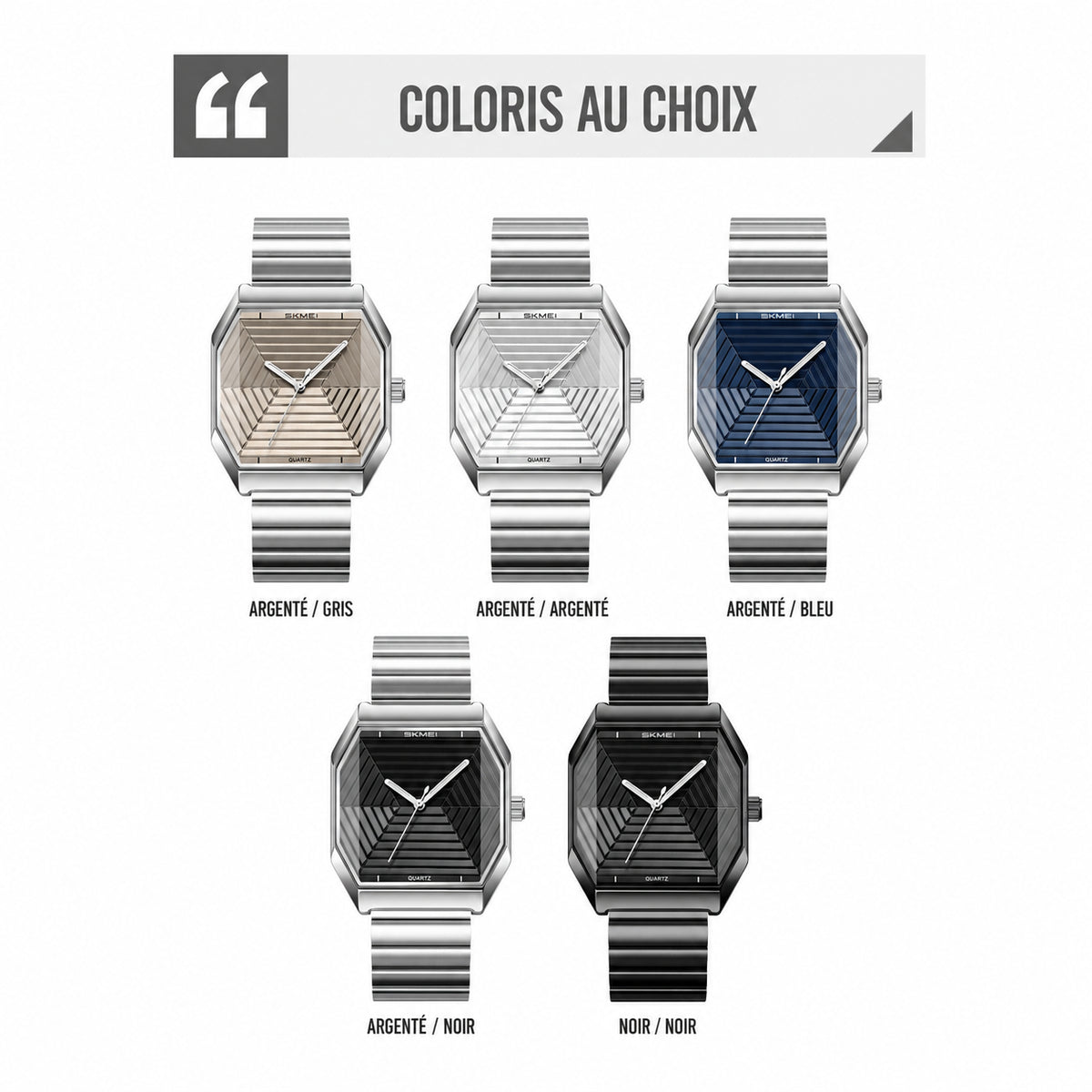 SKMEI 9393 - cinq coloris en français